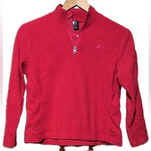 Starter half zip fleece pull over red boys, size medium EUC
